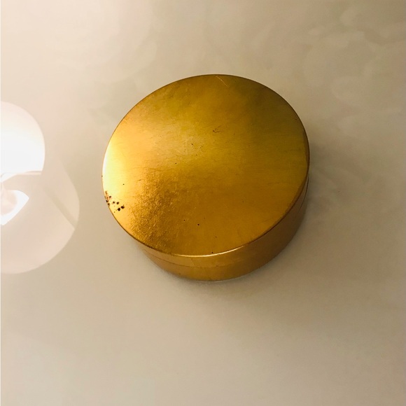 6 gold painted round coasters and box. Hand crafted in Japan. - Picture 2 of 12